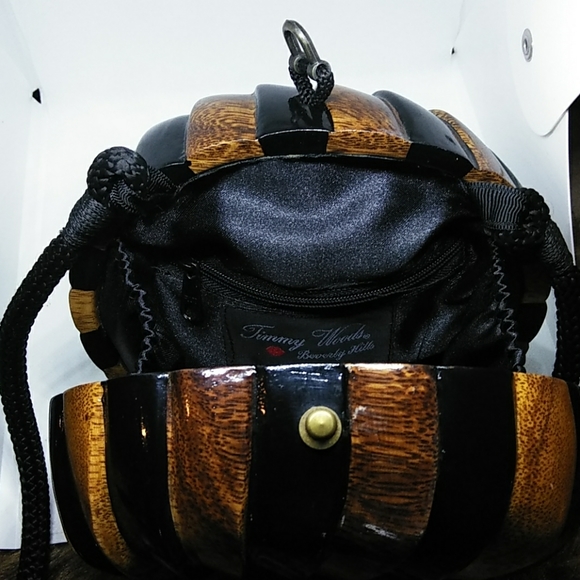 Timmy Woods purse. Black/tan. With black cord stra - Picture 7 of 7